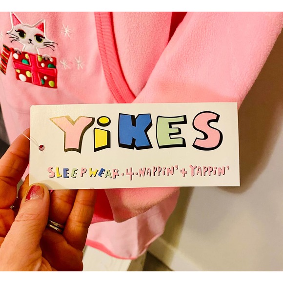 Yikes! Pink Fleece Holiday Kitten Nightgown - Picture 6 of 9